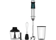 Cecotec Batidora de mano Power TitanBlack 1500 XL Cream&Crush. Potencia 1500 W, Cuchilla 4 hojas con revestimiento titanio, P
