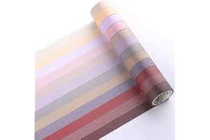 YUBX Juego de cintas adhesivas decorativas Washi finas, de colores, para manualidades, diarios, planificadores, álbumes de recortes, embalaje de 8 mm de ancho (Red Large)