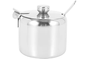 Jiaminye Acero inoxidable tapa y caja de azúcar LLffel, tarro para
