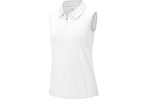 Rdruko Womens Sleeveless Polo Shirt Breathable 1/4 Zip Running Sports Gym Top Summer Quick Dry Casual Golf Tennis Work T Shirts