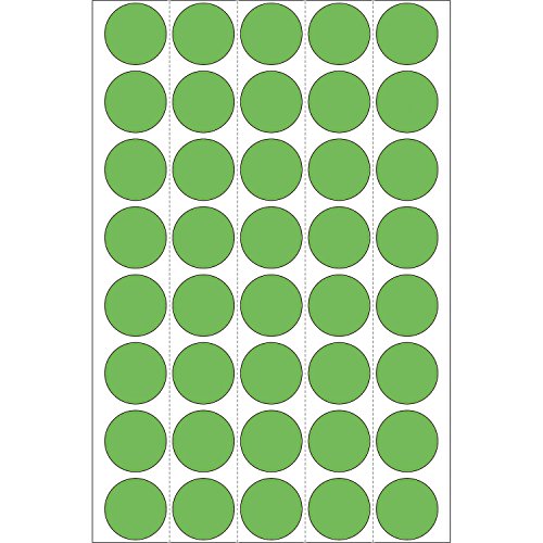 Herma 2255 - Etiquetas multiuso di metro 19 mm redondo papel mate papel
de soporte perforado 1280 unidades color verde