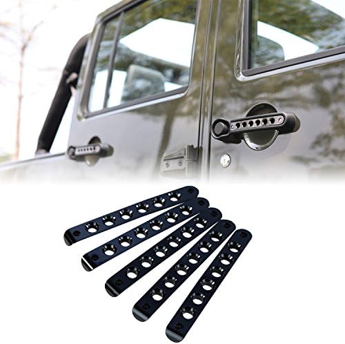 Black Aluminum Front Door Grab Handle Insert Trim(5pcs in 1 pack)