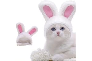 FANXIYA Ostern Mütze mit Hasenohren Häschenkostüm für Katzen und Welpen, Hasenohren für Oster-Cosplay