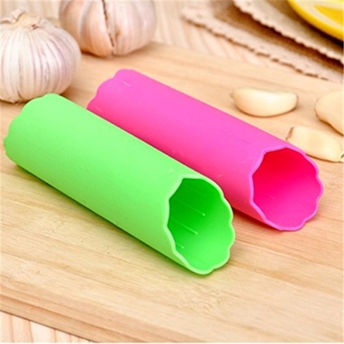 OUNONA 2pcs Knoblauchschäler, Knoblauch peeler, Knoblauchrolle schwarz aus Silikon,Gemüseschäler, Spülmaschinengeeignet, einfaches nützliches Küchenwerkzeug, Küchenzubehör - 4