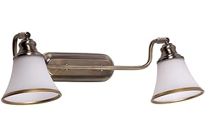 RABALUX Elégante applique Grando réglable au design art nouveau en métal de couleur bronze et verre satiné 2xE14 idéale pour le salon