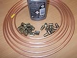 tubo cobre flexible 1/2 Tubo de freno de cobre Volvo 3/16" de 25 pies con 20 tuercas/uniones 10 x macho 10 x hembra 10 mm x 1 mm líneas de freno flexible y 300 ml DOT4 líquido de freno Tetrosyl