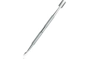 WISH BEAUTY,THE ROYAL ELEGANCE Wishbeauty Professional Stainless Steel Dual Tool Cuticle Pusher Double End Manicure Pedicure Nail Cleaner Gel Polish Remover