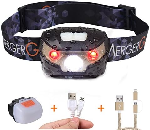 USB Rechargeable LED Headlamp-Ultra Lightweight &amp; Comfortable,Super Bright,Waterproof - Head Torch,Camping Light with Camp Box, Perfect for Running, Camping, Hiking, Jogging Walking,Fishing,Reading,Bicycling,DIY Activities (Black)