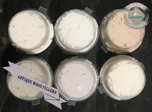 #WFwc - 6 ANTIQUE WOOD FILLER chalky pots in WHITE CREAM AND BEIGE PASTEL COLOURS 2oz each crafts, art, hobby, models, miniatures
