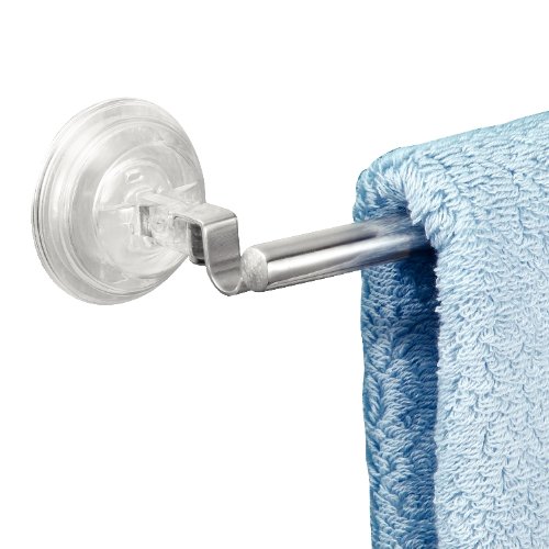 InterDesign 42120EU Power Lock Reo Handtuchstange mit Saugnäpfen, edelstahl Poliert