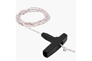 LICQIC 2 Meters 3.0mm Recoil Starter Rope Pull Cord, Rotavator Pull Cord, Lawn Mower Pull Cord With 1 Black Recoil Starter Handle for Chainsaw Lawn Mower Trimmer