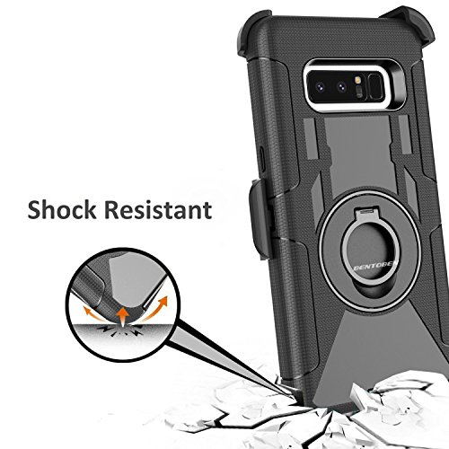 BENTOBEN Funda Samsung Galaxy Note 8  Carcasa Cover Case Protector Kickstand   Belt Clip Pesado 360    Protecci  n Antigolpes y Anti-rasgu  os Funda para Samsung Galaxy Note 8  6 3 Pulgadas   Negro