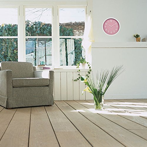 Binwo Geräuschlose Wanduhr (Pink) - 4