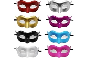 QIWENR MáScara De La Mascarada MáScara Veneciana Parejas,MáScara Veneciana Para Fiesta De Baile Mascaras Venecianas,Veneciano Máscaras de Mujer para Halloween Carnaval Fiesta de Baile 8Piezas(Color Mezclado)