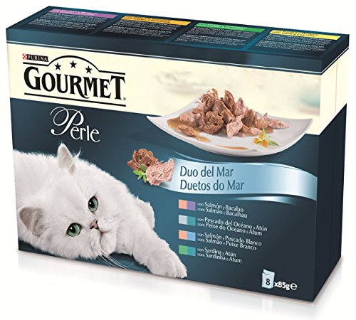 Purina Gourmet Perle Finas Láminas comida para gatos DUO del Mar en Salsa 8 x 85 g