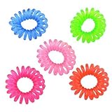 5 Pcs Red Pink Blue Multicolor Elastic Circle Hair Tie Ponytail Holders