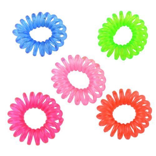 5 Pcs Red Pink Blue Multicolor Elastic Circle Hair Tie Ponytail Holders