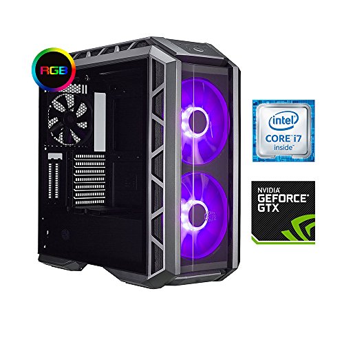 Intel Core i7 8700K Six Core Coffee Lake 3.7GHz (*4.7GHz in Turbo), 250GB M.2 SSD. 2TB HDD, 16GB DDR4, Geforce GTX 1080 Graphics 8GB with HDMI, Gaming PC Base Unit - Cooler Master H500P RGB