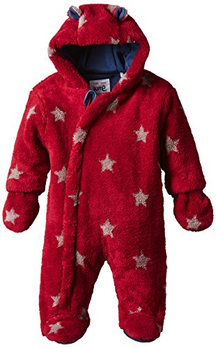 Kite Kids Baby-Boys Starry Fleece Starred Snowsuit, Red, 6-9 Months (Manufacturer Size:6-12 Months)