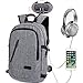 Price comparison product image Laptop Backpack, Travel Computer Bag for Women Men, Anti Theft Water Resistant College School Bookbag, Slim Business Backpack w/ USB Charging Port Fits UNDER 17" Laptop Notebook by Mancro -Grey