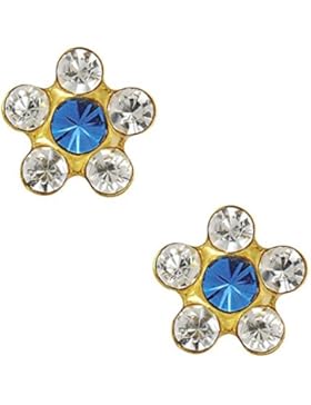 Studex Tiny Tipps Klar und Kristall Saphir 5mm Daisy vergoldet Kinder Hypoallergen Ohrstecker
