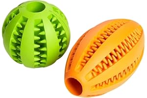 AMATHINGS Hundespielzeug Set Doppelpack Snackball und Snackrugby – Futterspielzeug Hund für intelligentes Spielen – Snackball Hund aus 100% Naturkautschuk – Leckerli Spielzeug für Hunde
