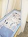 5 Pcs Crib Bedding Set with All-round Bumper 90x40 cm - Pattern 15