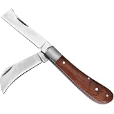Qiwenr Grafting Knife, Double Blades for Grafting, Garden Knife, Stainless Steel Grafting Knife, Gardening Knife, for Graftin