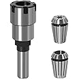 Mesee 1/2'' Shank ER20 Router Collet Extension Chuck Adapter with 1/4'' & 1/2'' ER20 Spring Collet Set Milling Cutter Bit Chuck Extender Rod Woodworking CNC Milling Bits Rod Holder
