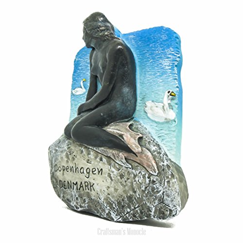 The Little Mermaid, Kopenhagen, Dänemark DK, Europa EU – 3D World Travel Harz handgefertigt Kühlschrank Magnet – Spielzeug, Souvenir, Memento, Geschenk, Sammlerstück - 3