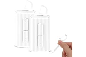 WANGENPING Przenośne pudełka z automatyczną nicią dentystyczną, 2 sztuki, dozownik nici dentystycznej z tworzywa sztucznego, kolor biały, do domu, podróży, czyszczenia zębów, pielęgnacji jamy ustnej, 2 szt