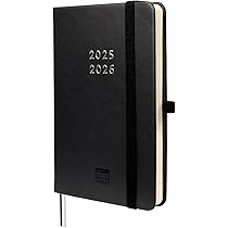Agenda 2026 Finocam – Semaine Sur 2 Pages Verticale – Couverture Souple Noire, élastique Et Signet – Format A5, International