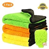 ❤Paño de limpieza profesional: nuestro conjunto de toallas gruesas para limpieza de autos está fabricado con microfibra 840GSM ultra gruesa de alta calidad que asegura su capacidad de absorción de agua, suavidad y resistencia. El grosor y los bordes reforzados hacen que esta toalla para limpieza de autos sea fuerte y duradera. Además, está diseñado con felpa de doble capa para agregar la absorbencia. Textura delicada, suave, amigable para la piel y de secado rápido.