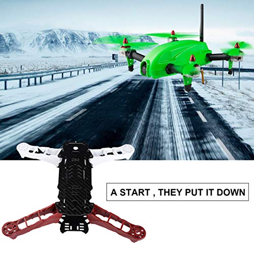 Preisvergleich Produktbild Robustes, ultraleichtes, stärkeres Hochfestigkeitsniveau Enzo250 250 mm Radstand 4-Achsen-Kohlefaser-Quadcopter-Rahmenkit Rot & Weiß