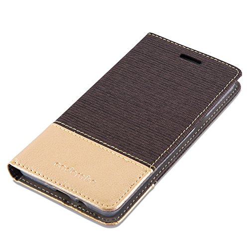 Samsung Galaxy A5 2015  5  Funda Estilo Libro en ANTRACITA ORO de Cadorabo  Dise  o TELO-CUERO-ARTIFICIAL      Cubierta Protectora con Cierre Magn  tico  Tarjetero y Funci  n de Suporte     Protecci  n Carcasa Caja Etui Case Cover