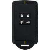 AutoHan Keys Austral, Megane 4, Talisman, Clio 5 i&ccedil;in Silikon Anahtar Kılıfı, Petek Desenli, Siyah-Sarı
