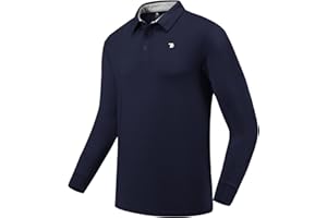 donhobo Herren Poloshirt Langarm-T-Shirt Outdoor Warm Atmungsaktiv Polohemd Golf Tennis Freizeit Polo Shirts