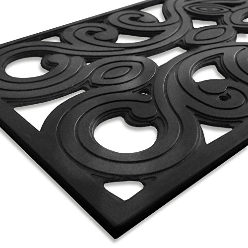 Dehli Stufenmatte aus Gummi | mit prachtvollen Ornamenten | rutschhemmend | 25x75cm | verschiedene Stückzahlen (1 Stück)