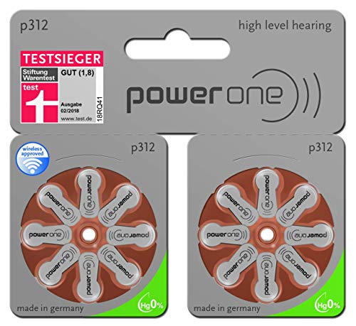 Power One Batterie per apparecchi acustici Varta tipo 312MF in grande set da 60 + 20 pezzi (confezione in lingua italiana non garantita)