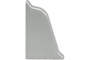 DQ-PP WINKELLEISTE ENDSTÜCK LINKS – Aluminium satin – 38 x 25mm – PVC – Küchenleiste Arbeitsplatte Abschlussleiste Leiste Küchenabschlussleiste Wandabschlussleiste Tischplattenleisten