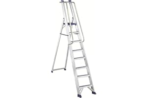 Svelt Scala Alluminio Ultra Resistente con Corrimano e Guardacorpo, 8 gradini