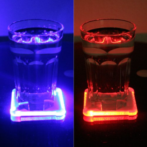 6er SET LED Glasuntersetzer mit Farbwechsel RGB - 2