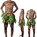 Produktbild Herren Moana Maui Tattoo T Shirt / Hosen mit Blttern Rock Halloween Adult Cosplay Kostüme (Small, Brown)