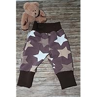 Süße Baby-Hose Pumphose newborn Unisex Gr. 56-68 Sterne Stars braun beige