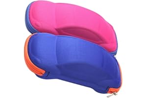 TOPBATHY 2pcs Cartoon Glasses Case Eva Car Shape Kids Sunglasses Box Portable Eyewear Holder Pen Pencil Case With Zipper For Children Gift (Random Color)
