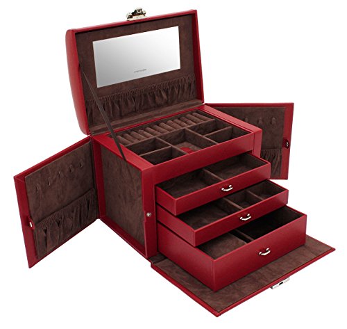 Friedrich|23 Damen-Schmuckkasten Cordoba Leder rot – 26391-4 - 5