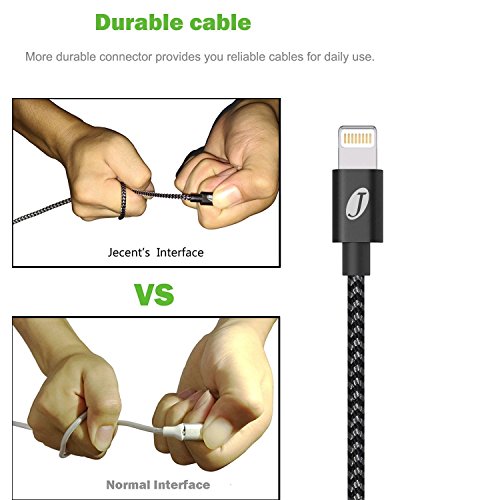  Pack DE 3  2m  C  ble iPhone Chargeur iPhone Lightning  Jecent Longue Cable en Nylon Tress   Robuste avec Connecteur en Aluminium pour iPhoneX 8 8Plu