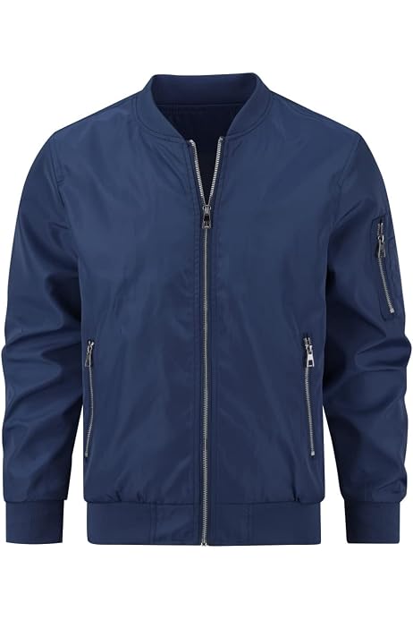 Veste Bomber Légère Homme Jinsha - Printemps/automne - Polyester Coupe-vent - Style Casual