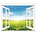 Produktbild YUELA Poster Aufkleber creative Fake window_Wohnzimmer 3D Dreidimensionale warmen Selbstklebende Tapete Zimmer ornament Sticker creative fake Fenster, Löwenzahn Blume Meer
