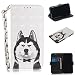 Produktbild Honghushop PU Leder Hülle für iPhone X Brieftasche Klapphülle Flip Case Hund Design Ledertasche Schutzhülle für iPhone X Stand Folio Hülle Etui Scratch Magnetverschluss Fächern Karten Handyhülle für Apple iPhone X